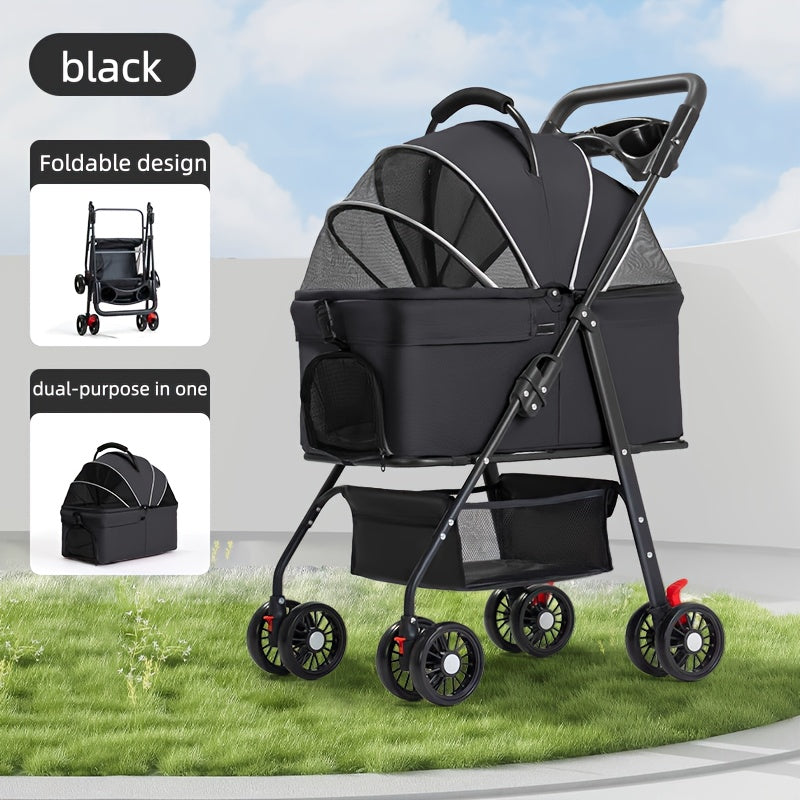 Poussette pliable 4 roues – Panier de rangement – photo produit 9