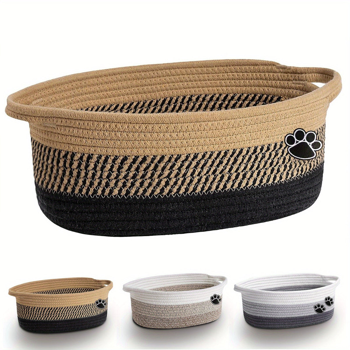 Panier à jouets pour chien & chat – Motif pattes – photo produit 10