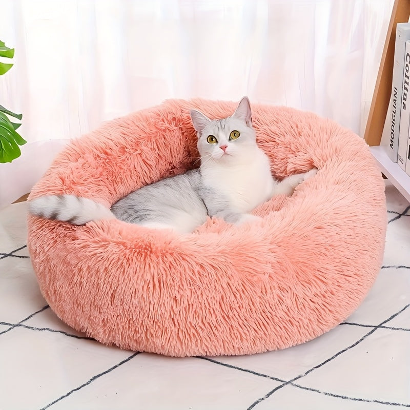 Lit rond en peluche – Chien & chat – photo produit 2