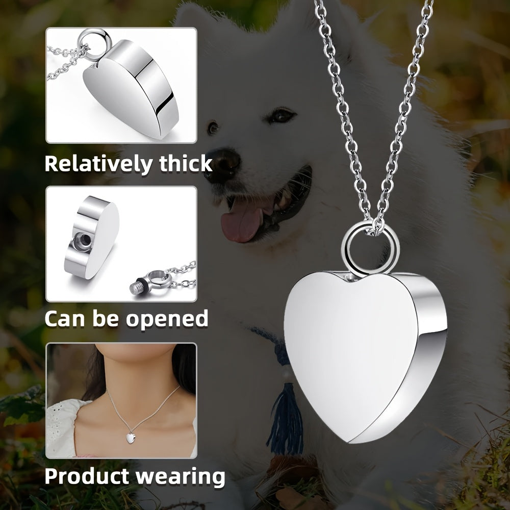 Collier urne cœur en acier inoxydable – photo produit 4