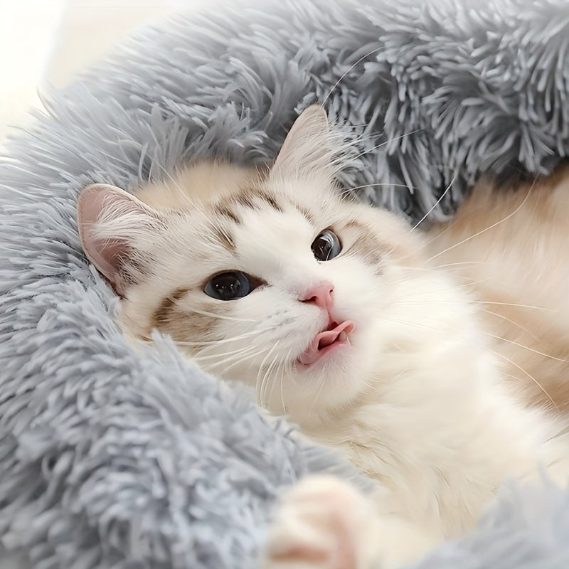 Lit rond en peluche – Chien & chat – photo produit 9