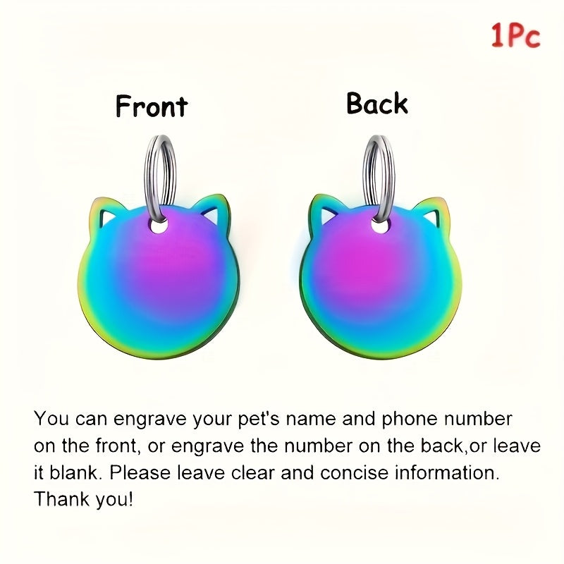 Médaille tête de chat personnalisable – Nom & téléphone – photo produit 3