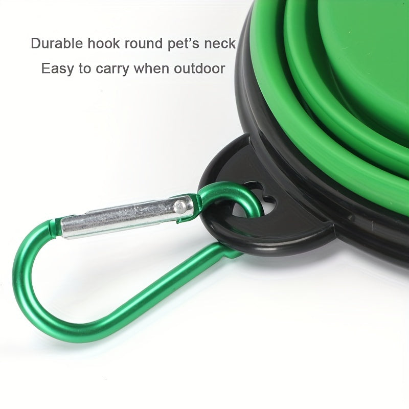 Bol pliable pour animaux, pratique pour les voyages, gain de place, facile à transporter grâce à son mousqueton, diverses couleurs