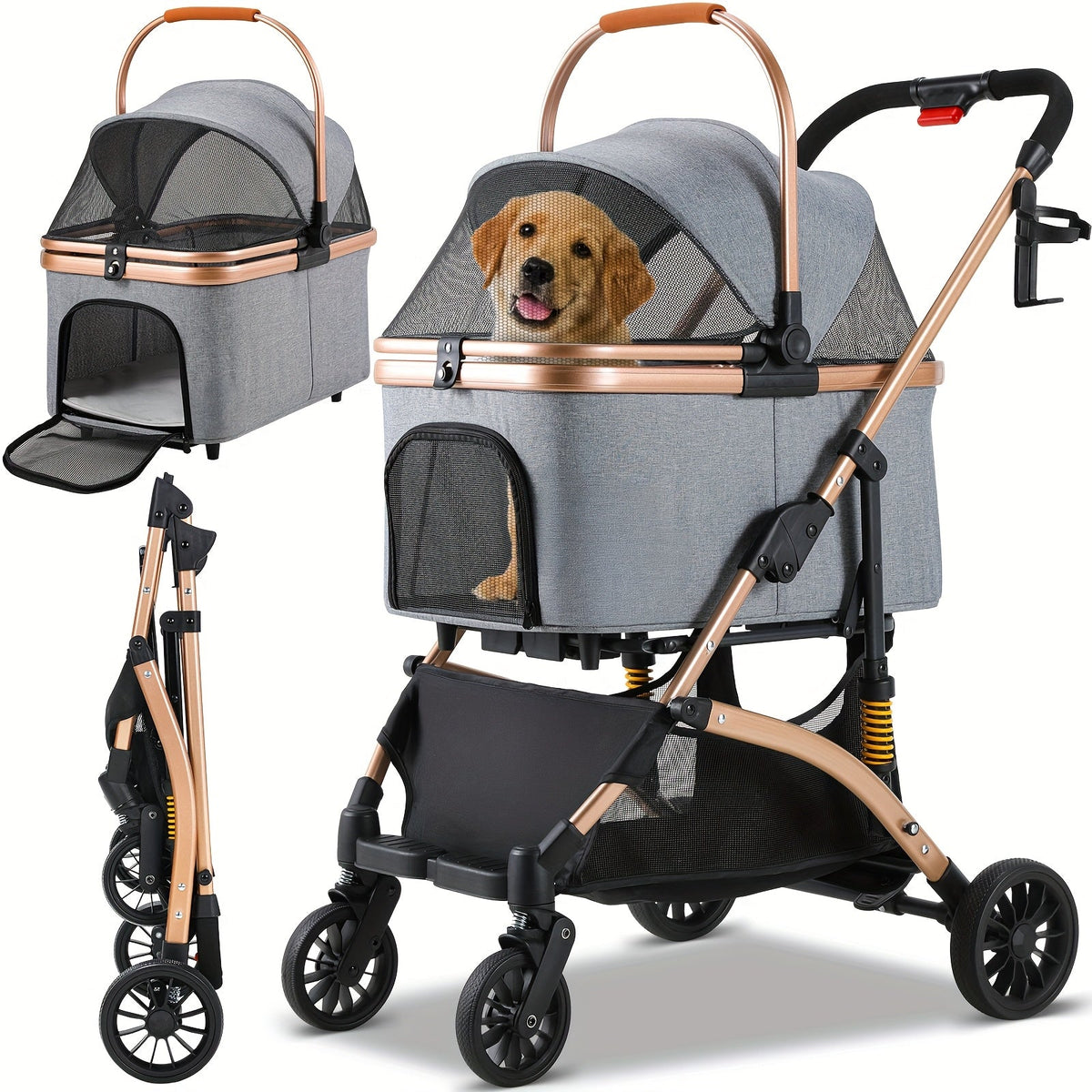 Poussette 3-en-1 pliable – Chien & chat – photo produit 13