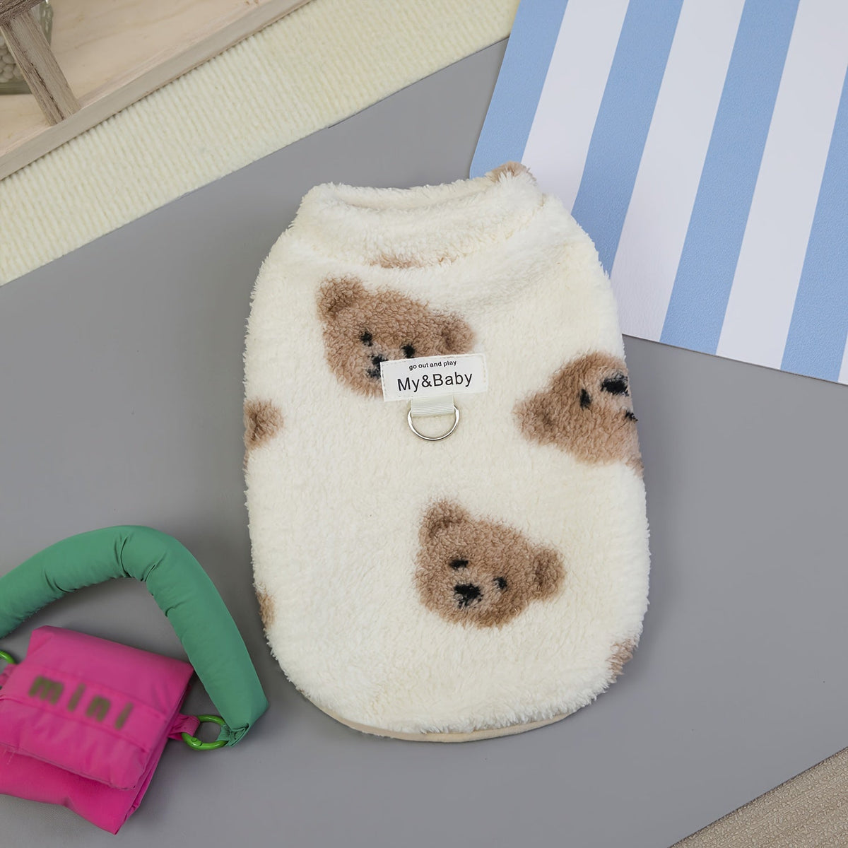 Pull polaire pour chien – Ourson ou vache avec anneau – photo produit 11