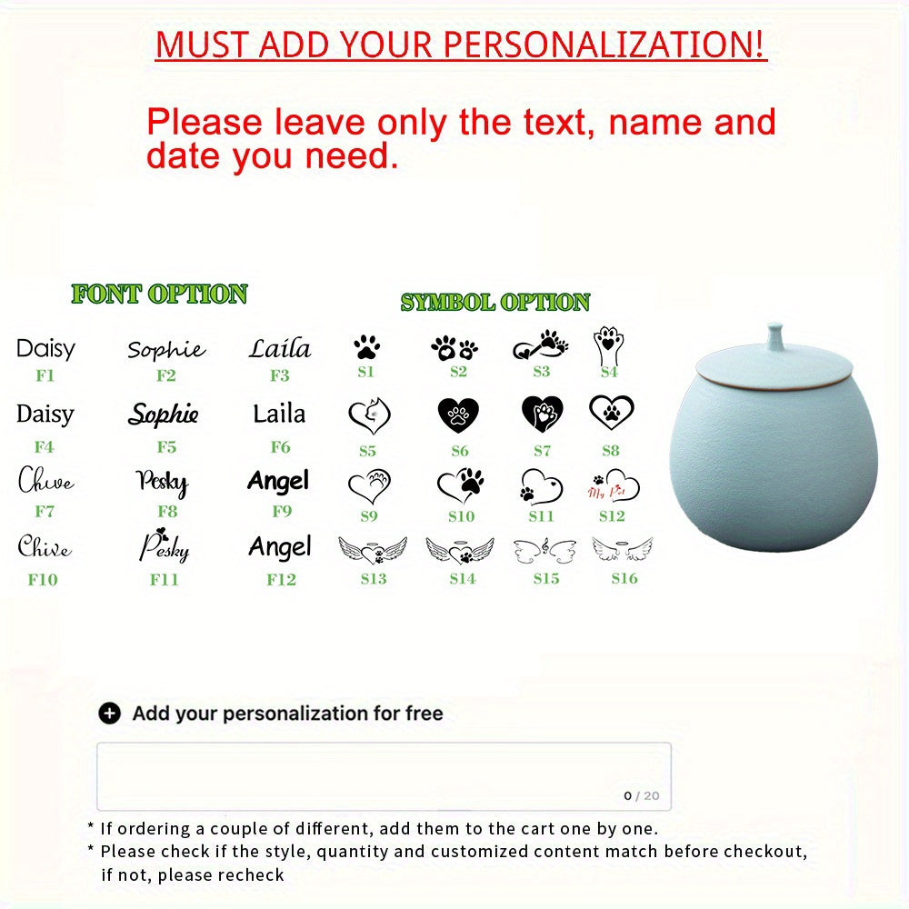 Urne céramique personnalisable – Nom, date & symbole – photo produit 16