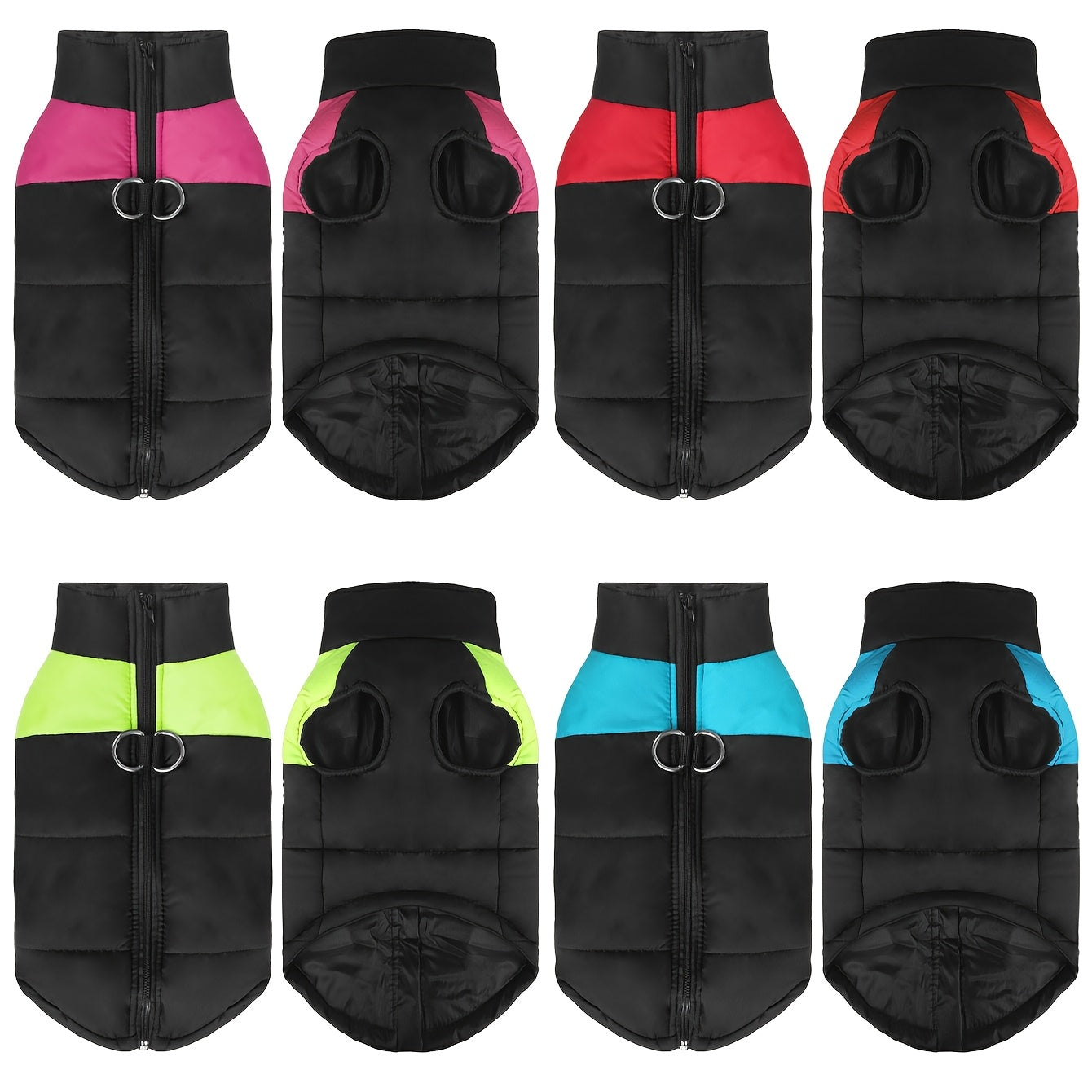 Veste imperméable d'hiver pour chien avec fermeture éclair et boucle pour laisse - Manteau chaud et coupe-vent pour animaux de compagnie de petite à grande taille - Idéal pour les activités de plein air par temps froid