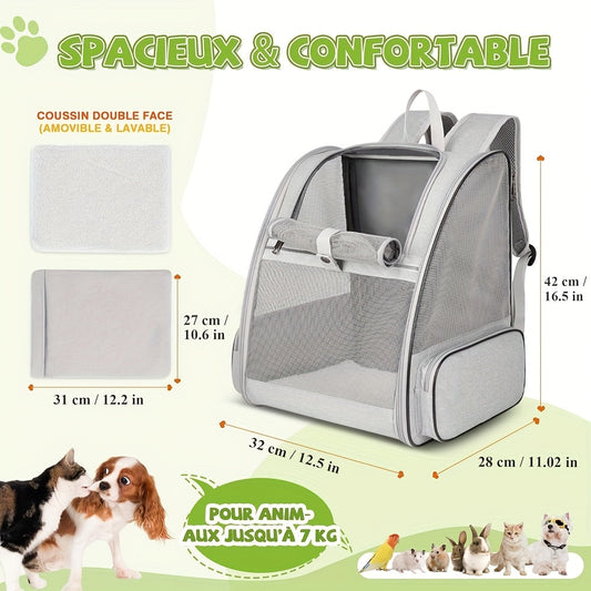 Sac à dos spacieux en maille – Chien & chat – photo produit 2