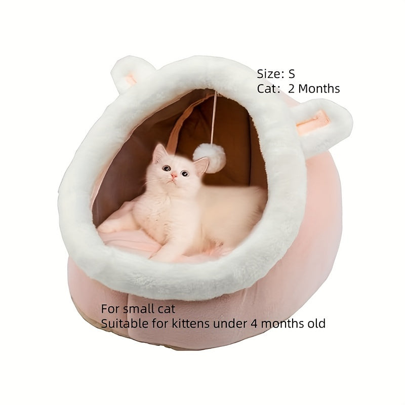 1pc Pet Tent Soft Dog Bed Semi-Enclosed Cat Cave Bed Soft And Comfortable Pet House