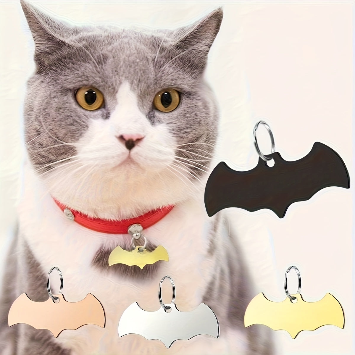 Médaille chauve-souris personnalisable – Chien & chat – photo produit 4