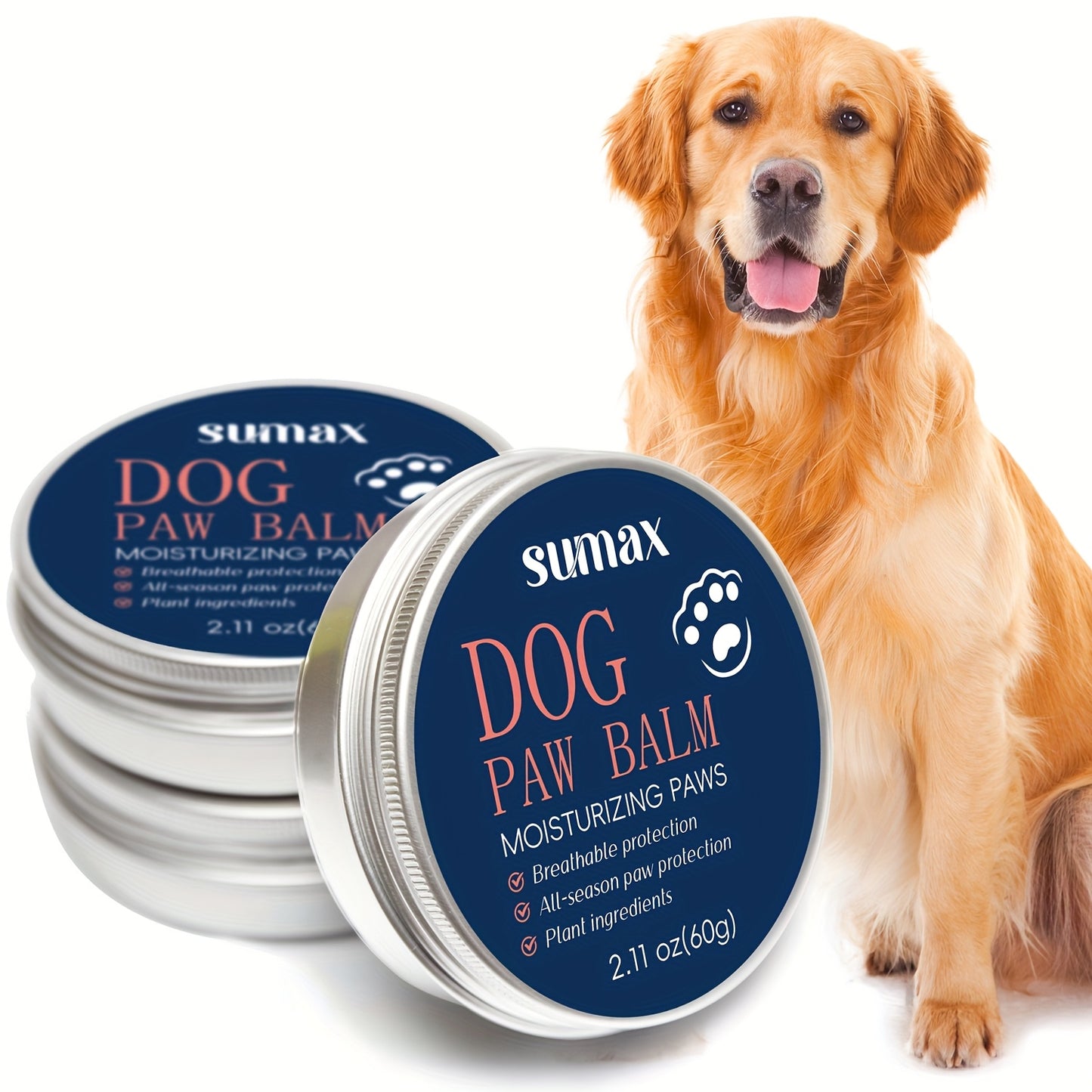 Baume pour pattes et truffe de chien - Hydratation intense grâce à la vitamine E et à l'huile de jojoba