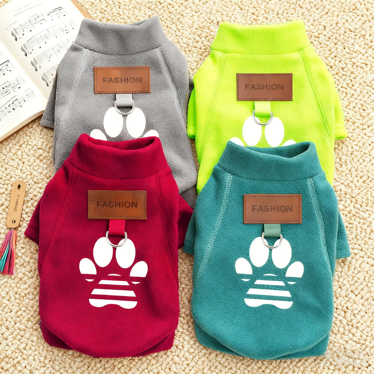 Pull doux motif patte – Anneau pour laisse – photo produit 3