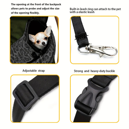 Sac en bandoulière pour transport de chiot et de petit chien, divers motif imprimés