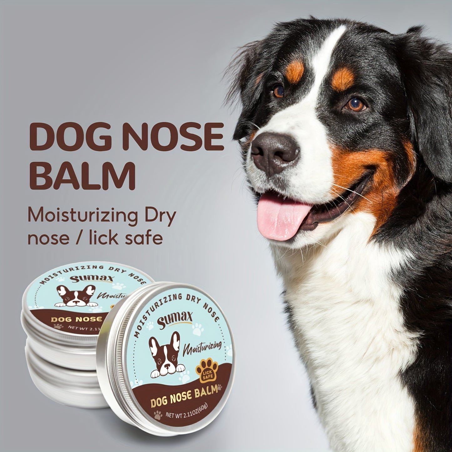 Baume pour pattes et truffe de chien à l'huile de coco - Hydratation intense grâce à la vitamine E et à l'huile de jojoba
