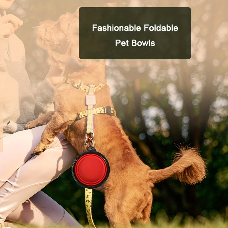 Bol pliable pour animaux, pratique pour les voyages, gain de place, facile à transporter grâce à son mousqueton, diverses couleurs