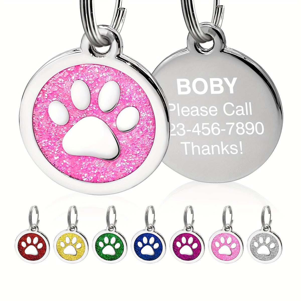 Médaille ronde pailletée avec patte – Personnalisable – photo produit 9