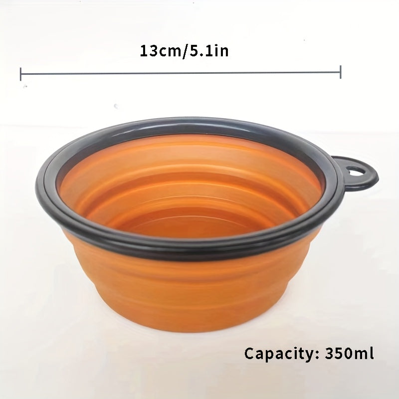 Bol pliable pour animaux, pratique pour les voyages, gain de place, facile à transporter grâce à son mousqueton, diverses couleurs