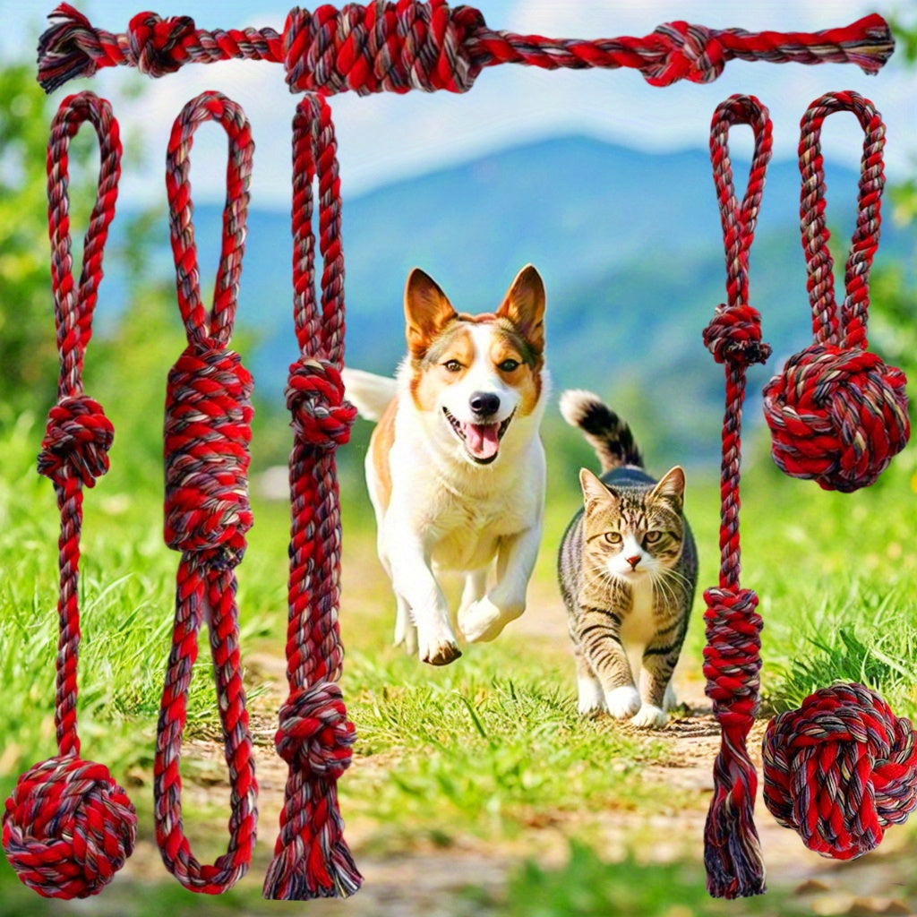 Lot de 9 jouets en corde pour chien – Mastication & traction – photo produit 4