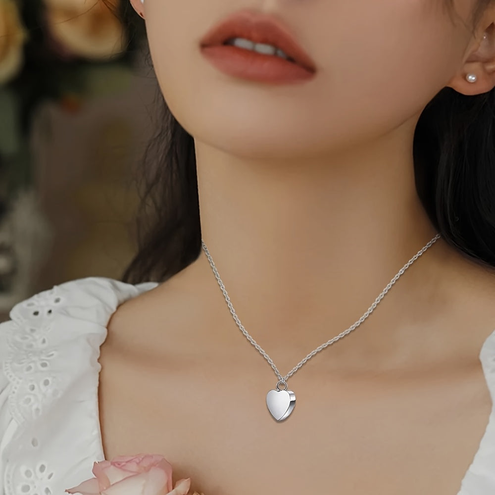 Collier urne cœur en acier inoxydable – photo produit 5