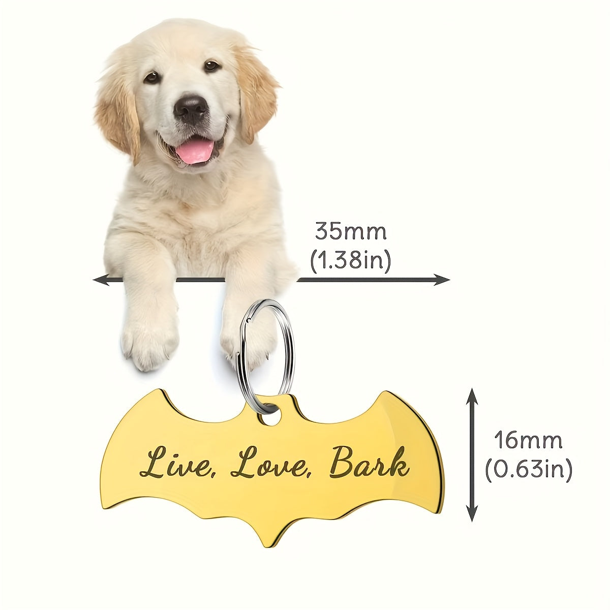 Médaille chauve-souris personnalisable – Chien & chat – photo produit 5