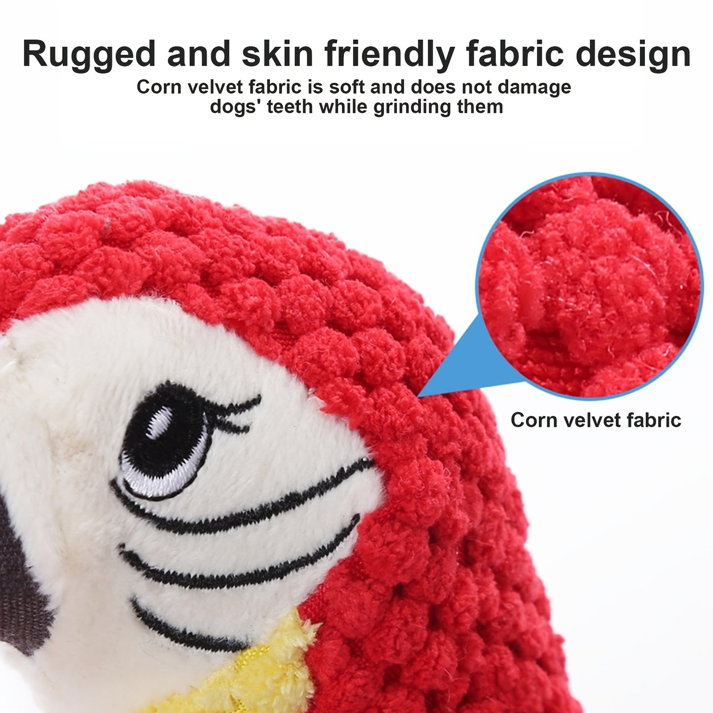 Jouets pour chiens résistants aux mâchouillements - Jouets à mâcher en peluche résistants aux déchirures et qui couinent, pour chiots et perroquets, sans piles, sans danger pour les mâcheurs agressifs, les chiens de gr