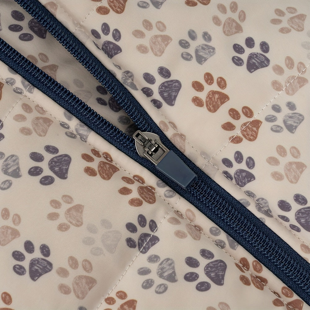 Manteau chaud avec harnais intégré – Motif pattes – photo produit 7