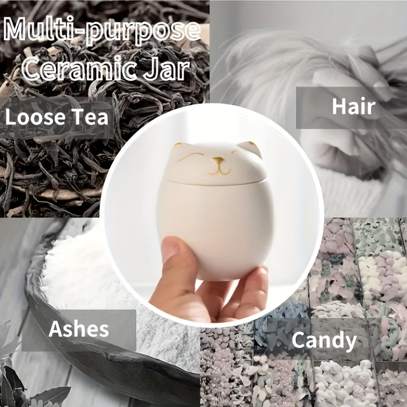 Urne céramique avec empreinte de patte – Noir ou blanc – photo produit 3