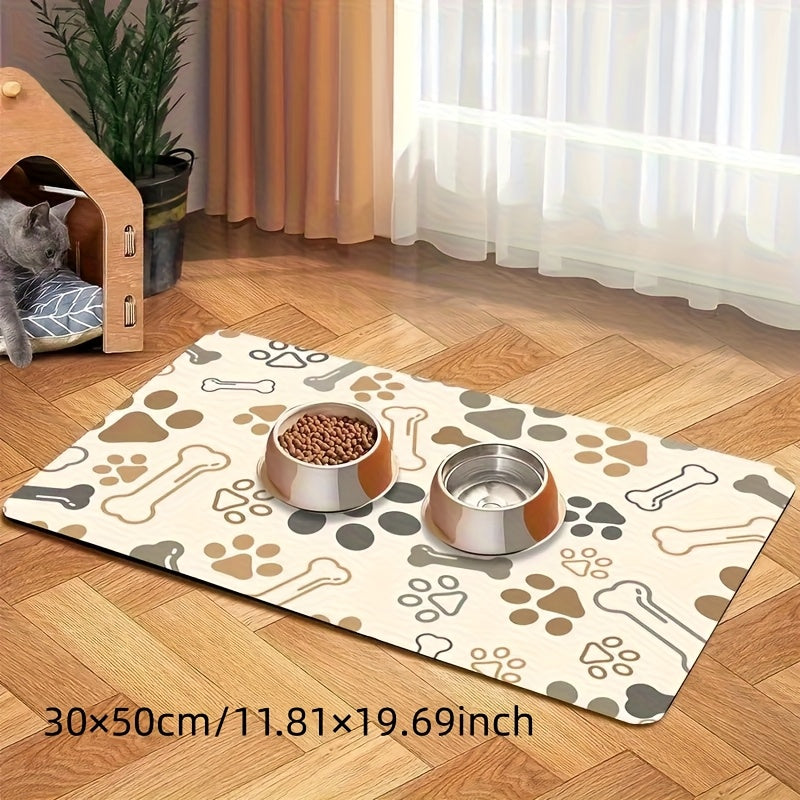 Tapis de gamelle beige – Motif pattes & os – photo produit 8