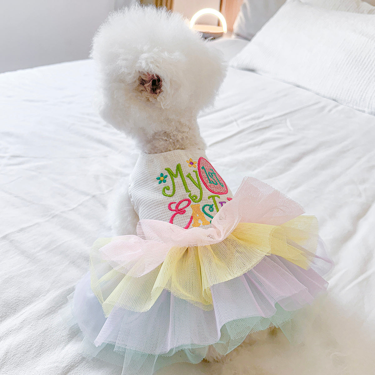 Robe Ma 1ère Pâques – Tulle multicolore – photo produit 3