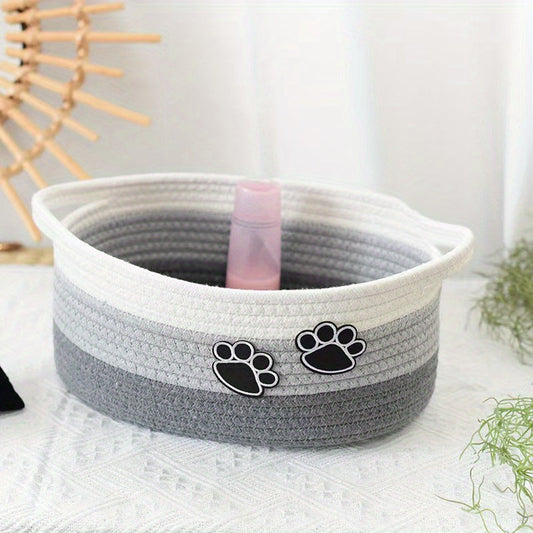 Panier à jouets pour chien & chat – Motif pattes – vue principale