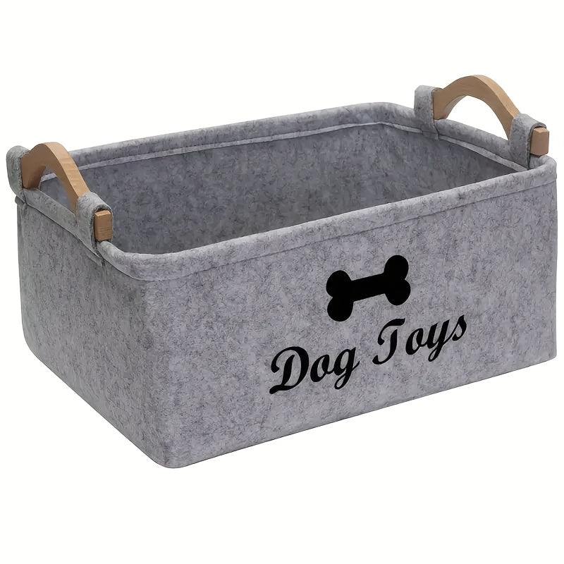 Panier pliable pour jouets – Poignées en bois – vue principale