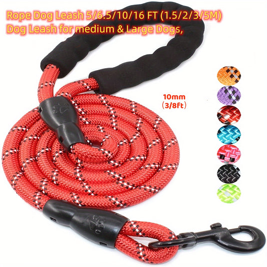 Dog Nylon Leash Lengthened And Reflective Round Rope Small And Medium Cats Dogs Leash Pet Traction Rope