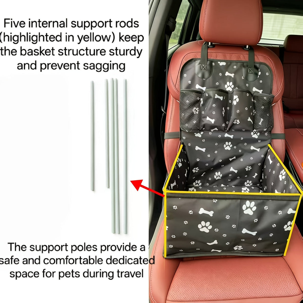 Siège auto avant avec poches – Chien – photo produit 3