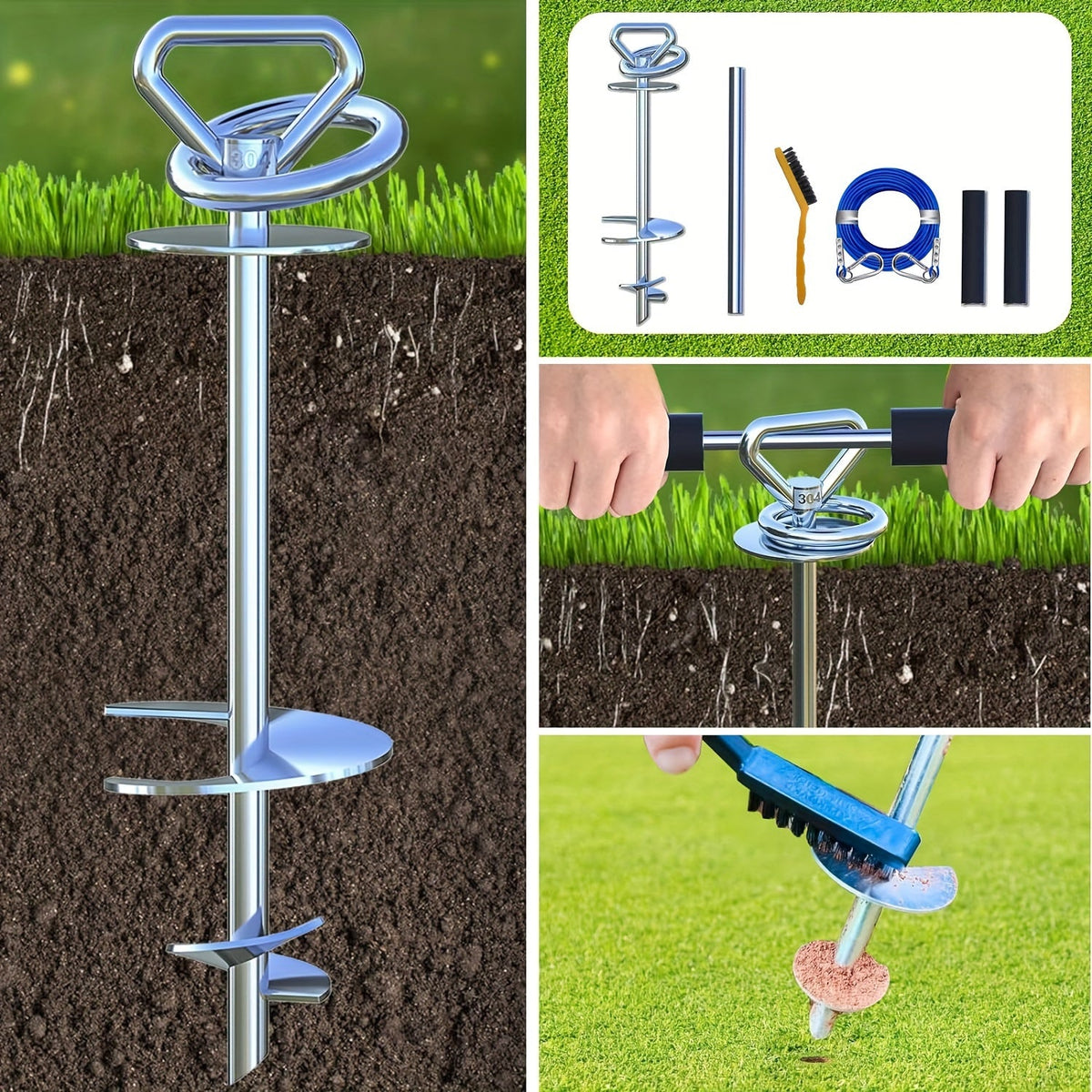 Piquet d’attache inox 360° – Pour chien jusqu’à 90 kg – photo produit 4