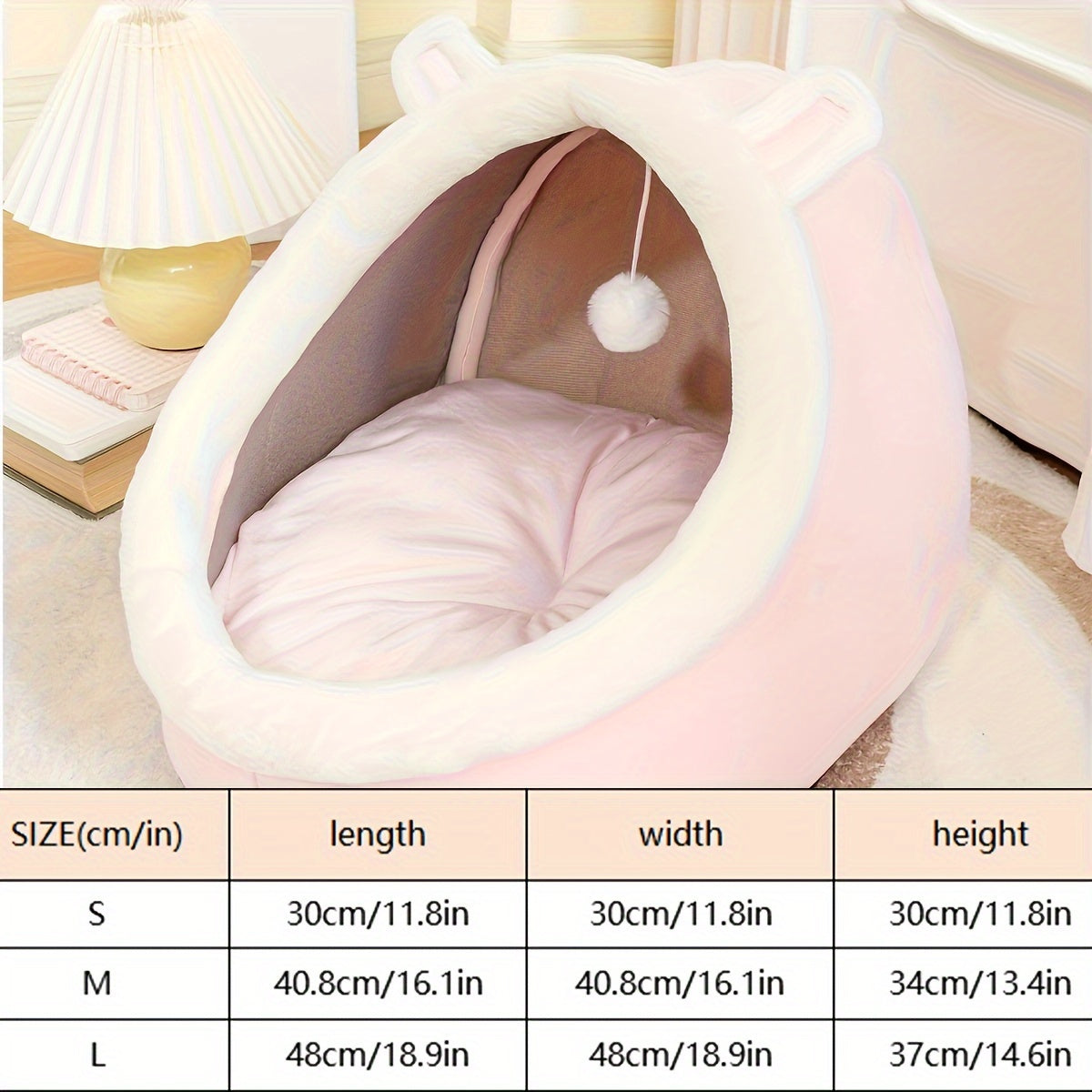 1pc Pet Tent Soft Dog Bed Semi-Enclosed Cat Cave Bed Soft And Comfortable Pet House