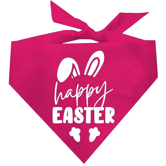 Bandana pour chien « Joyeuses Pâques », accessoire mignon et amusant, rose vif