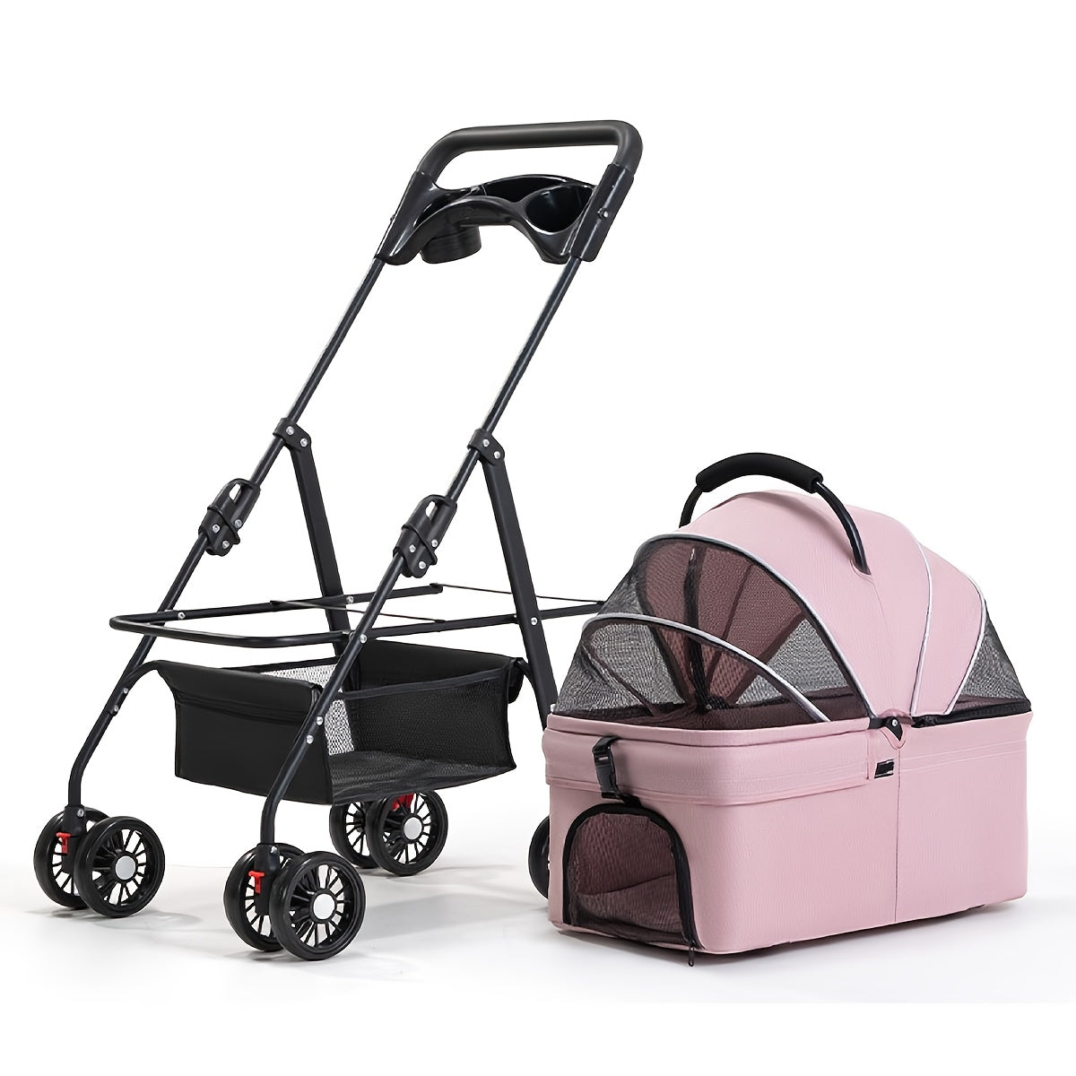 Poussette pliable 4 roues – Panier de rangement – photo produit 3