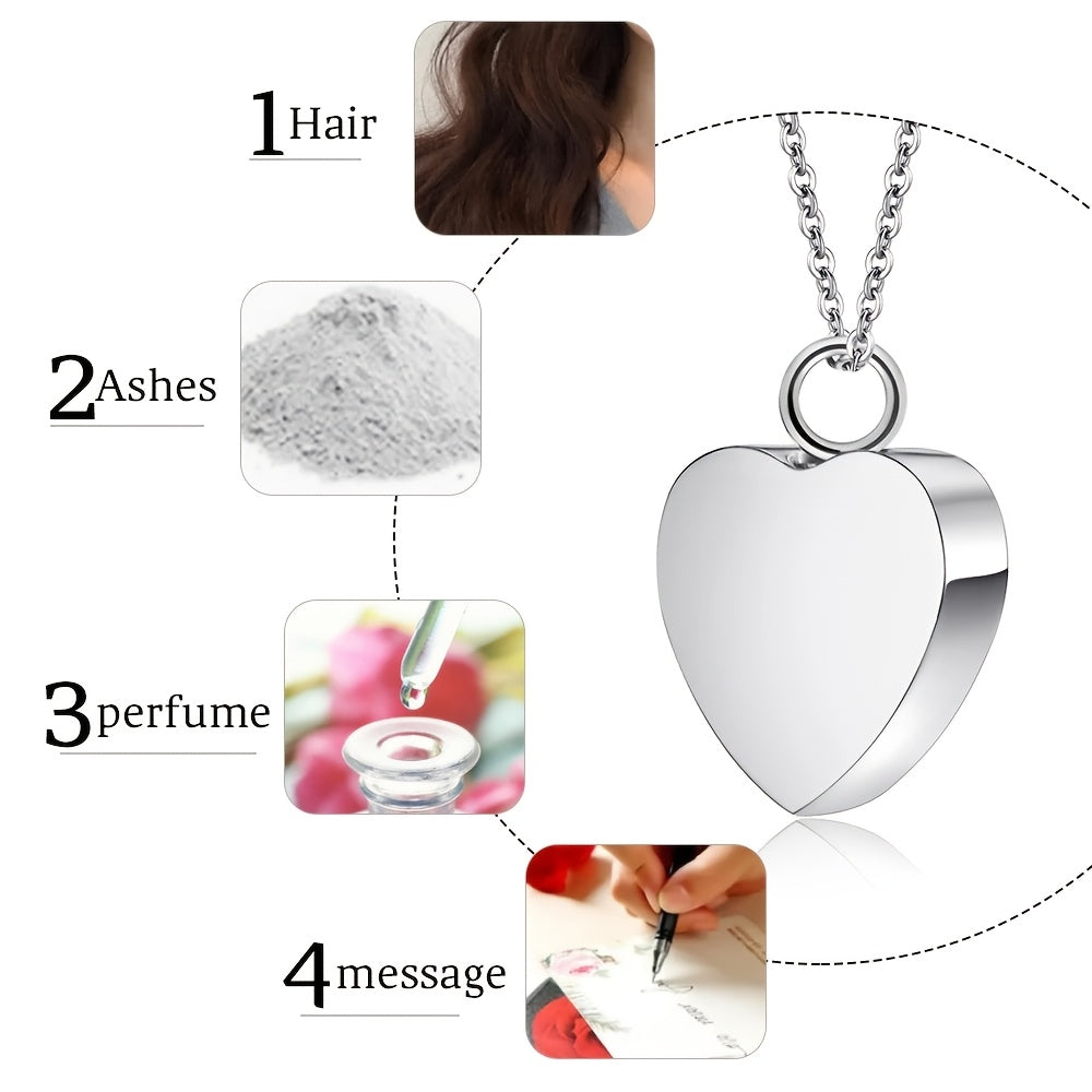 Collier urne cœur en acier inoxydable – photo produit 3