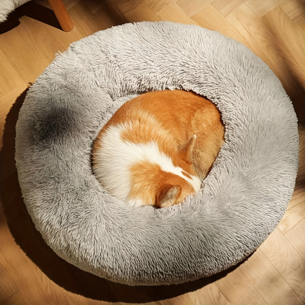 Lit rond en peluche – Chien & chat – photo produit 8