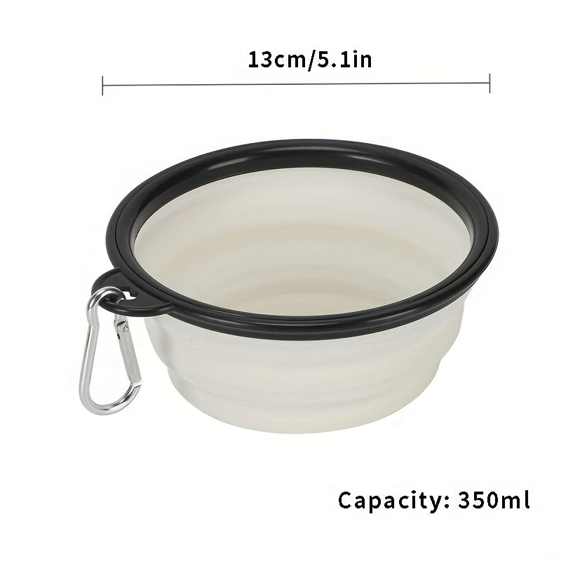 Bol pliable pour animaux, pratique pour les voyages, gain de place, facile à transporter grâce à son mousqueton, diverses couleurs