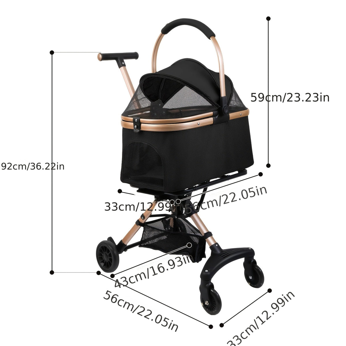 Poussette respirante pliable – Roues 360° – photo produit 5