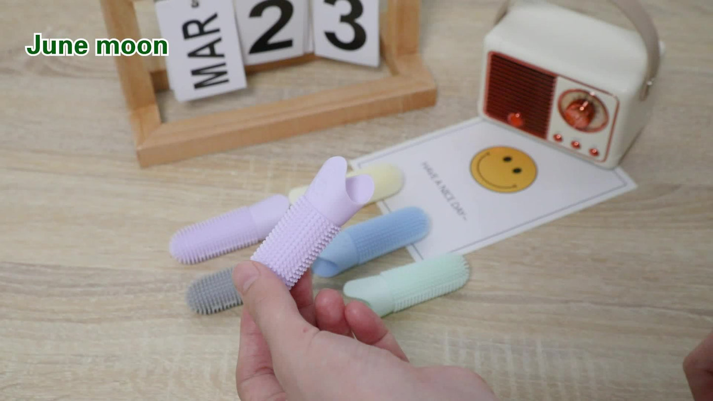 Brosse à dents pour animaux à 360°, brosse silicone, enfilable sur un doigt, lavable à la main, diverses couleurs