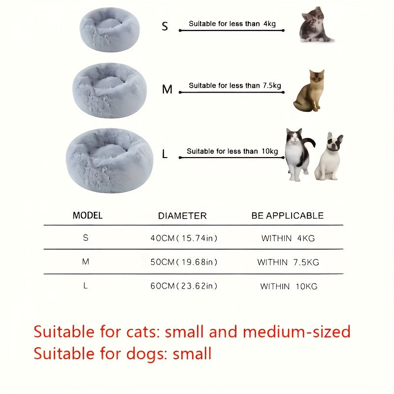 Lit rond en peluche – Chien & chat – photo produit 5