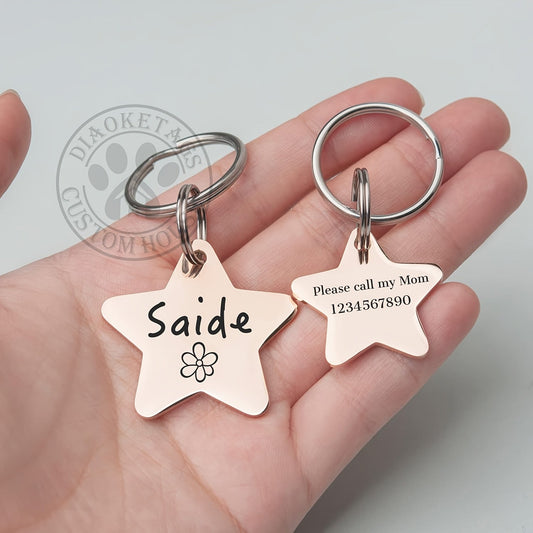Médaille étoile personnalisable – Acier inoxydable – vue principale