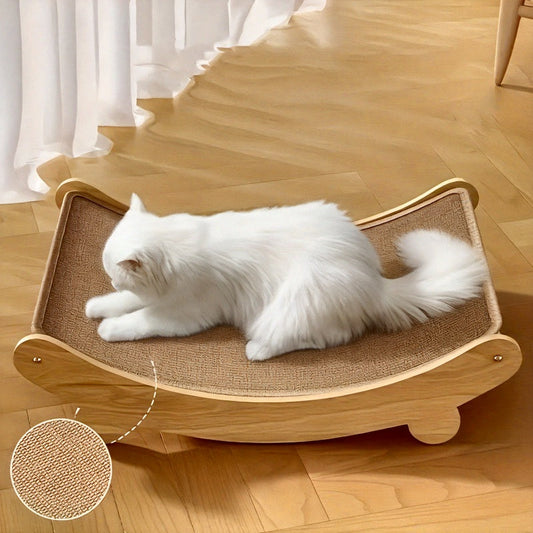 Lit griffoir incurvé en bois – Pour chat – vue principale