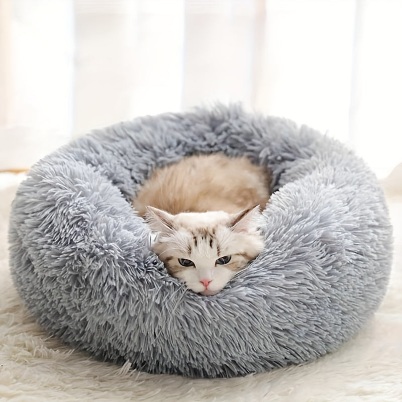 Lit rond en peluche – Chien & chat – photo produit 3