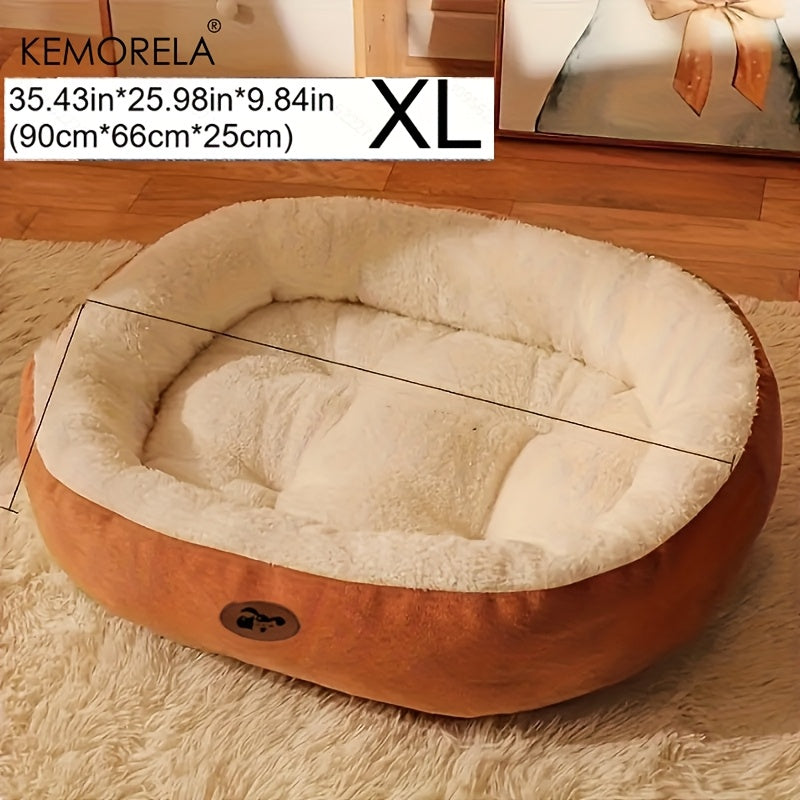 Lit ovale en peluche – Chien & chat – photo produit 13