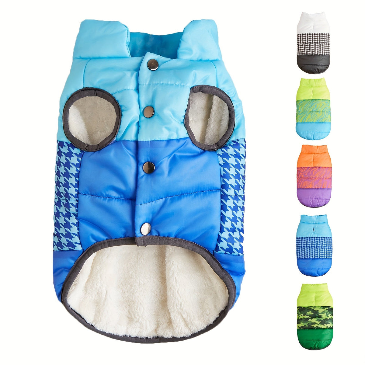 Manteau d’hiver matelassé – Patchwork tricolore – photo produit 4