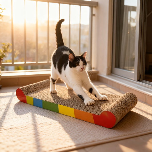 Griffoir arc-en-ciel pour chat – Jeu, repos & griffage – vue principale
