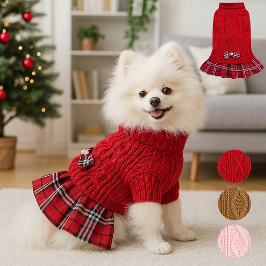 Robe-pull à col roulé – Petit chien – vue principale